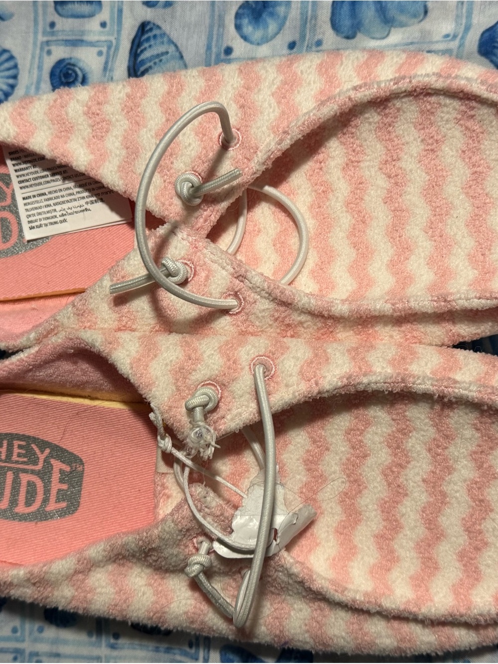 Hey Dude Pink White Wave Slip-On Athletic Shoes